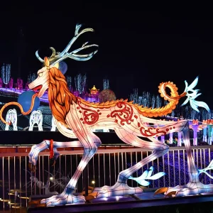 Music Festival Light Show Graduation Ramadan Customized LED Iron Tree Shape Decorative Giant Holiday Lights Outdoor Zoo Lantern