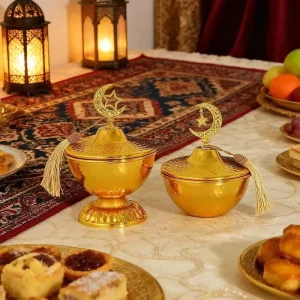 Muslim Festival Dust-proof Candy Snack Tray Ramadan Table Decoration Star Moon Trays Ramadan Tableware Decorations