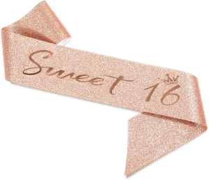 My Birthday Sash with Gold Black Foil Soft PU Glitter Birthday Sash for Women Men Party Favors Supplies