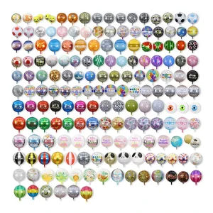 Mylar Cartoon Ballons Globos 22 Inches Ball Shape Party Helium 4D Aluminium Foil Balloons