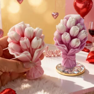 N 009 Soy Wax Tulip Bouquet Scented Candles Eco Friendly Handcrafted Floral Shaped Ornament Christmas Birthday Aroma Candles