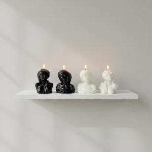 N 064 Girl Sculpture Aromatherapy Candle Woman Statue Portrait Aesthetic Design Soy Wax Scented Candle for Home Decoration