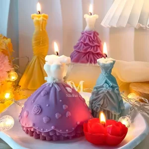 N 090 Wedding Venue Decoration Souvenir Scented Candles Creative Wedding Dress Handmade Soy Wax Candle Wedding Gifts