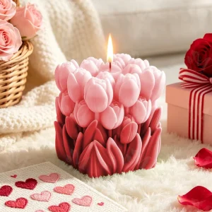 N 127 Tulip Bouquet Flower Soy Wax Scented Candles Luxury Aromatherapy Candles & Home Fragrance for Valentine’s Day