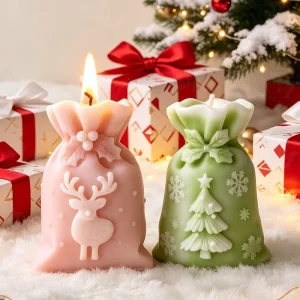 N-196 Factory Christmas Gift Bag Scented Candles Christmas Home Decor Items for Living Room Handmade Gifts Soy Wax Candle