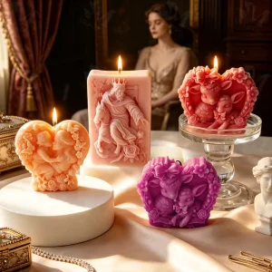 N-283 Poker Kings Scented Candles Angel Sheep Heart Handmade Soy Wax Candle Home Decorating Items Valentine’s Day Gift