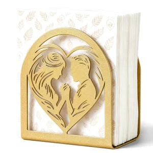 Napkin Holder for Table Love-Themed Decorative Metal Napkin Dispenser for Wedding Valentine Coffee Bar Tabletop Decor