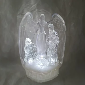 Nativity Set LED Light Acrylic Religious Holly Family Festival Decor Craft