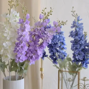 Natural Artificial Silk Delphinium Flower Branch for Home Wedding Christmas Wedding Decor New Flowers
