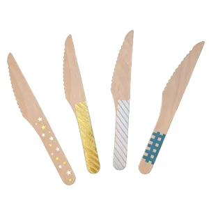 Natural Color Disposable Wood Cutlery Set Unbleached Birchwood Tableware Biodegradable Flatware For Beach Party Festival