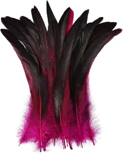 Natural Dyed Long Sewing Black Cock Chicken Coque Rooster Tail Feather for Carniavl Costume Party Decor Costume Hat Accessory