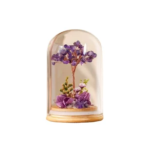 Natural Real Dry Flowers Hydrangeas Wishing Tree Crystal Crafts for Bridesmaids Gifts
