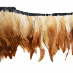 Natural Red Rooster Schlappen Feathers Trims Cock Coque Plumes Fringe Dyed Colors for Carnival Garments Clothing Decorations