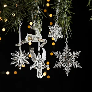 Navidad雪花透明亚克力圣诞树挂饰