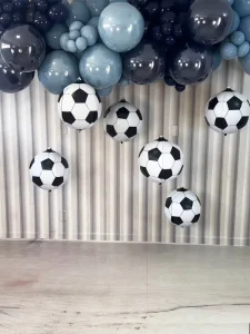 Navy Blue Dusty Blue Latex Balloon Garland Arch Kit With Soccer Foil Balloons Boys Football Theme Birthday Party Decor Globos
