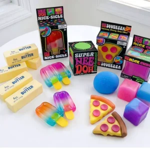 Needoh Kawaii Animal Squishies Stress Ball Soft Squeezing Decompression Toy Party Favors Gift Cheese Stick Toys