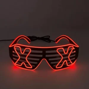 Neon Rave Glasses LED Sunglasses 80s EDM Style Flashing Shutter Glowing DJ Costumes Party Graduation Ramadan Celebration