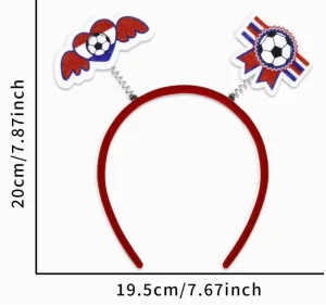 Netherlands Football Medal Style Match Day Cheer Up Decor Accessory Soccer Themed Headband Costume Decorative Hair Hoop
