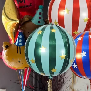 New 22 Inch 4D Star Striped Foil Balloon for Circus Party Mall Decoration