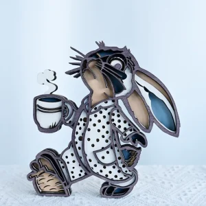 New 3D Wooden Rabbit Scene Decoration for Tabletop Parties and Easter Home Decor