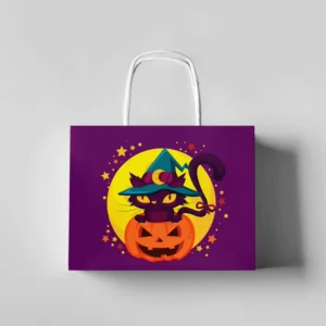 New Arrival Halloween Paper Handle Bags Kids Children Pumpkin Candy Bag Party Favor Package Kid’s Gift For Halloween