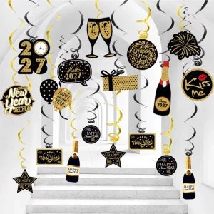 New Arrival Happy New Year Spirals Pendants New Year Party Supplies Swirls Party Decorations