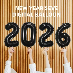 New Arrival Numbers Foil Balloons Black Rainbow Color for New Year Birthday Decoration Party Supplies Digital Globos