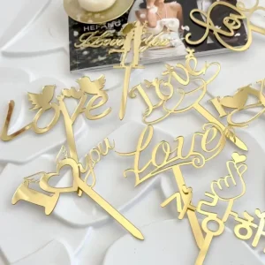New Arrival Valentine’s Day Acrylic Cake Decoration Supplies Love Cake Topper for Valentine’s Day Cake Decoration