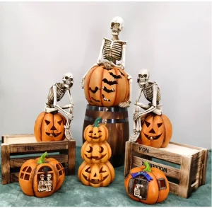 New Arrivals Halloween Pumpkin LED Resin Fashion Durable Decor for Garden & Desktop Use China