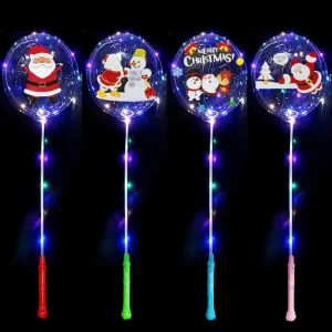 New Arrive Hand Luminous Bubble Balloon Flashing LED Light up Bobo Balloons Set Christmas Party Decoration Balloon