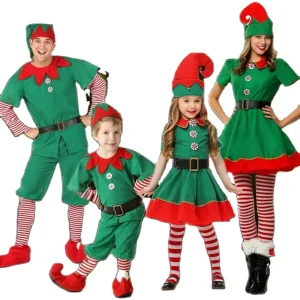 New Children’s Halloween Costumes Christmas Elves Performance Costumes Cosplay Adult Christmas Fashion Costumes