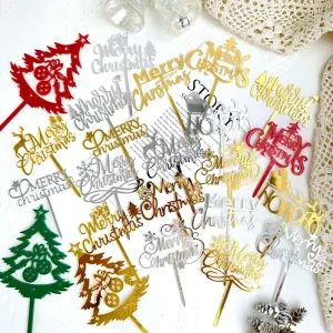 New Christmas Acrylic Card Cake Plugin Christmas Cake Party Decoration Supplies Photo Props Toys