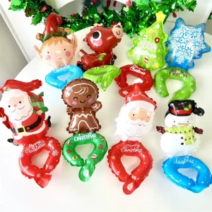 New Christmas Bracelet Balloon Santa Claus Reindeer Wrist Atmosphere Prop Aluminum Film Balloon Party Decoration