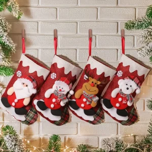 New Christmas Decorations Three Dimensional Figure Linen Christmas Decoration Socks Christmas Tree Pendant Wall Decoration