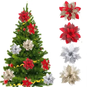 New Christmas Decorative Flowers New Year Christmas Tree Decorative Party Supplies Merry Christmas Artificial Flower