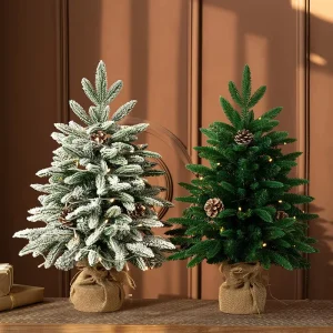 New Christmas Tree Christmas Cedar Green Decorations Snowflake Snow Tree Atmosphere Desktop Decoration Supplies Easy Transport
