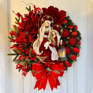 New Christmas Tree Ornaments Simulation Wreath Front Door Decoration Autumn Season Harvest Festival Flower Door Hanging