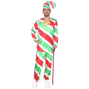 New Christmas themed Clothing for Decorations Walking Stick Candy Festival Party Costumes Christmas Elf Old Man Attire