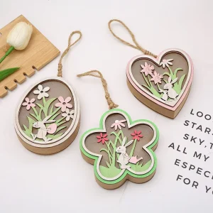 New Cross border Wooden Lighted Indoor Decorations for Easter Holiday Parties DIY Craft Hanging Ornaments