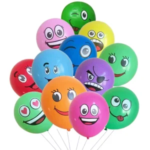 New Design 12 Inch Latex Quick-Dry Digital Printing Cartoon Expression Balloons for Children Party Decoration