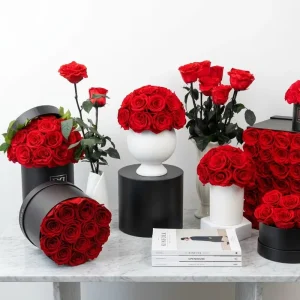 New Design 26 Roses Preserved Rose with Ceramic Vase for Home Decoration