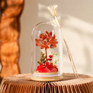 New Design Handmade Preserved Flowers with Crystal Wishing Tree in Glass Tube Personalized Gifts