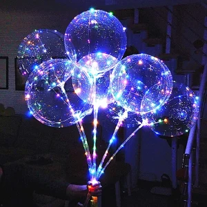 New Design Novelty LED Plastic Party Bobo Balloon Set Bulk Colorful Light for Birthday New Year Halloween Graduation