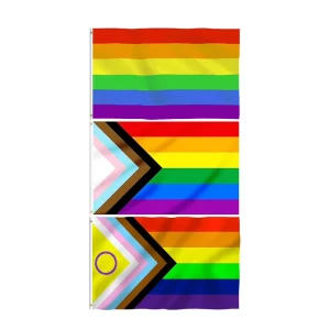 New Design Printed 3×5 Polyester Outdoor Flying Gay Progress Pride Flag LGBT Rainbow Flag Banner