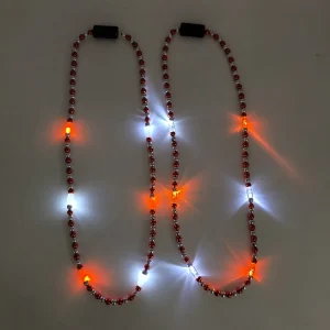 New Design USA Sports Meet Mardi Gras Bead Necklaces Led Glowing Necklace