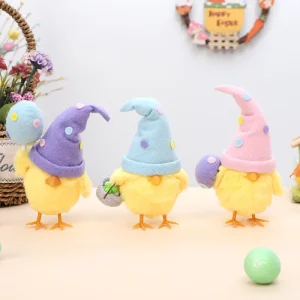 New Easter Decorations Cute Cloth Type Easter Egg Chick Figurine Ornament Holiday Party Gift