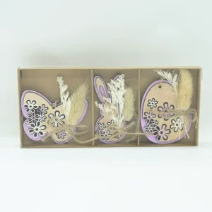 New Easter Wooden Craft Bunny Egg Butterfly Ornament Nordic Home Decorative Piece for Indoor Use