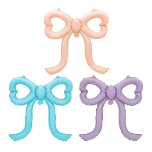 New Eco Friendly Durable Heart Shaped Bow Aluminum Film Balloon Matte Finish Birthday Party Decoration Day Mother’s Day