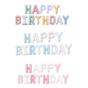 New Fresh Style 16 Inch Thick Princess Colored Foil Happy Birthday Balloon Set & Banner For Party And Event Decoration