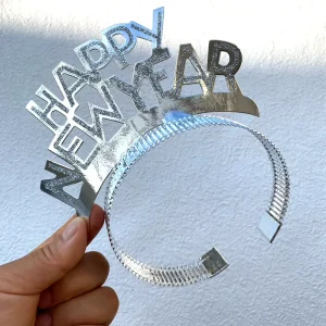 New HAPPY NEW YEAR Headband Tiara New Years Party Favors Gold Silver Black 12 Pieces